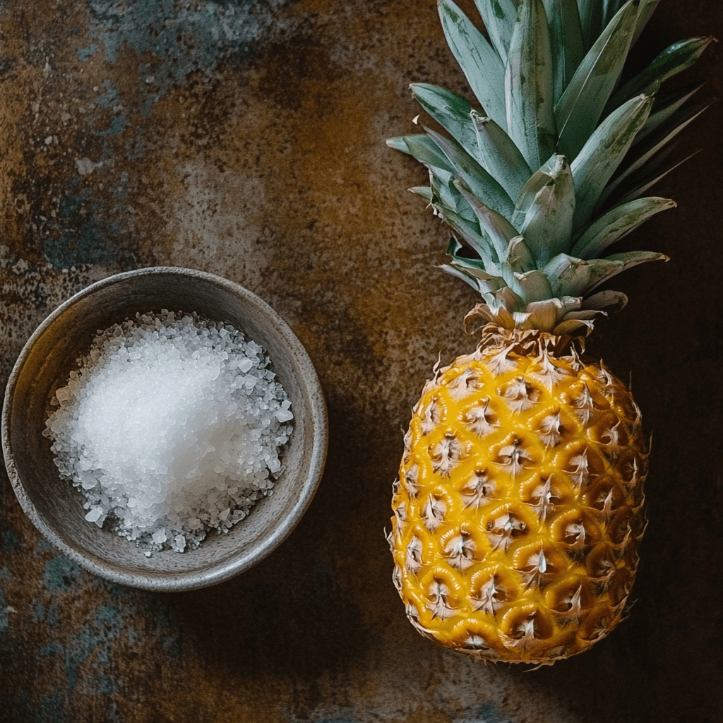 Soak pineapple in salt water