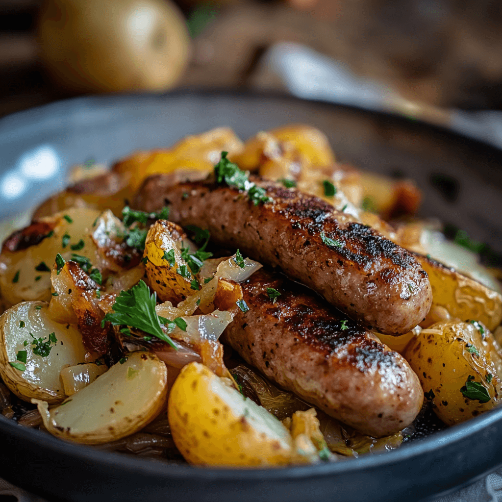 Cabbage potatoes and sausage