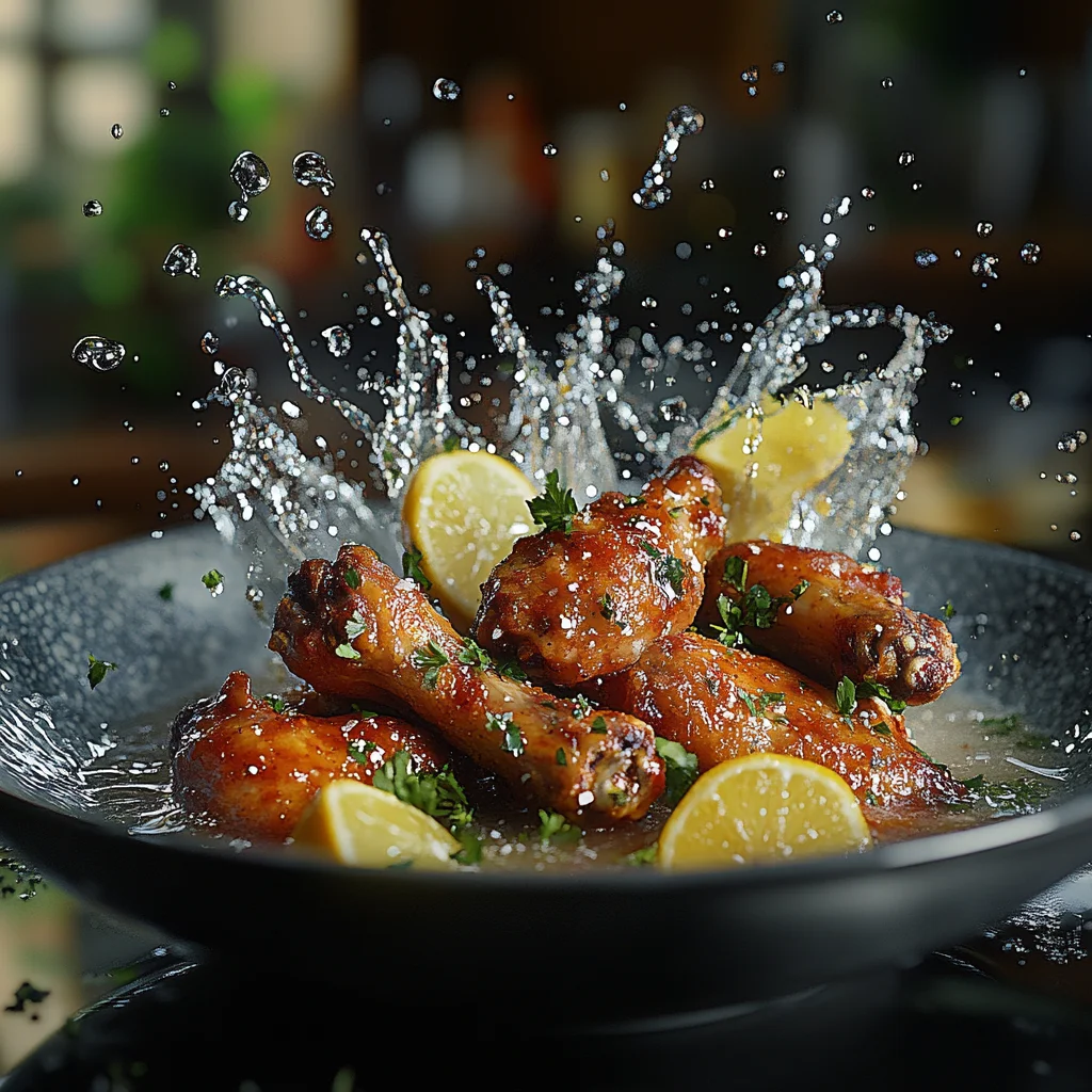 Soak chicken wings in water and baking soda